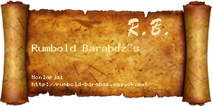 Rumbold Barabás névjegykártya